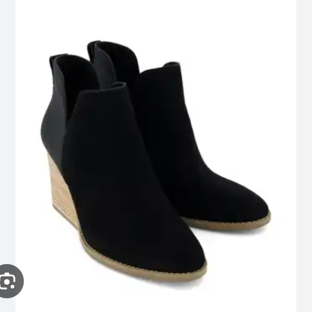 Black Wedge Ankle Boots